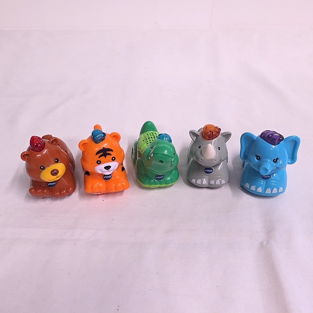 VTech Go Go Smart Animals Jungle Safari Bear Tiger Alligator Rhino Elephant 5pc